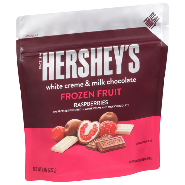 slide 1 of 1, Hershey's Raspberries with White and Milk Chocolate, 8 oz