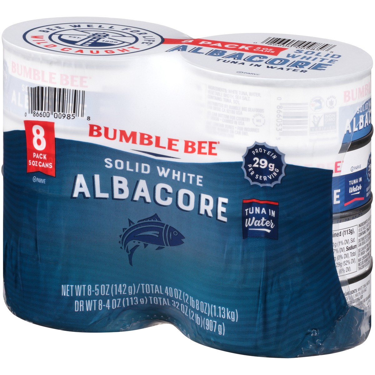 slide 10 of 11, Bumble Bee Solid White Albacore Tuna In Water 8pk/5oz Ea - 40 OZ, 8 ct