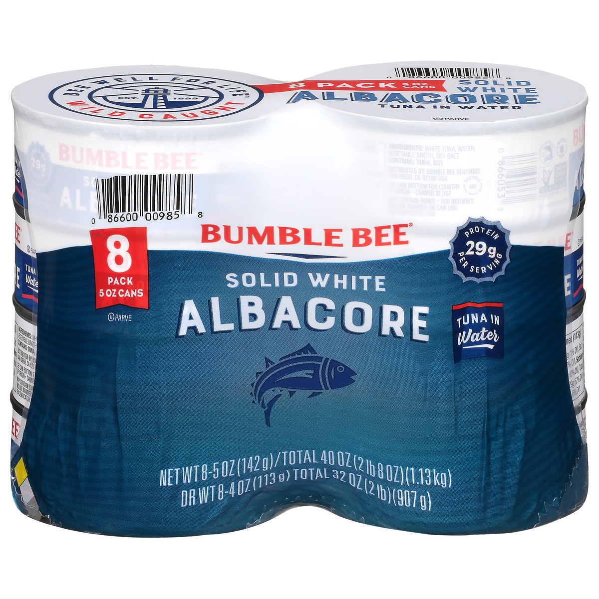 slide 9 of 11, Bumble Bee Solid White Albacore Tuna In Water 8pk/5oz Ea - 40 OZ, 8 ct