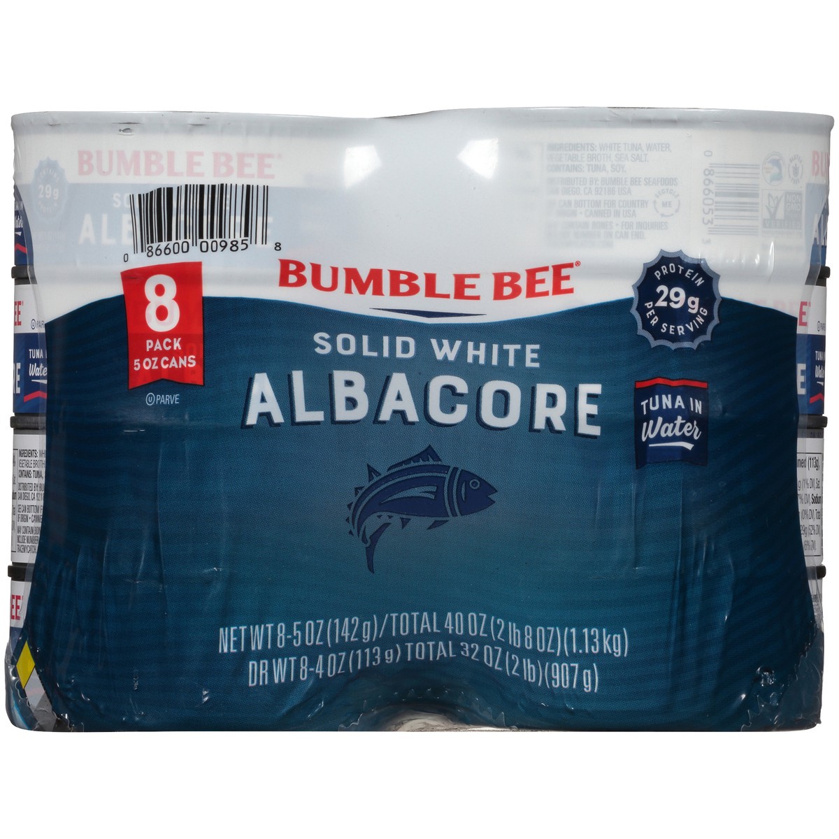 slide 1 of 11, Bumble Bee Solid White Albacore Tuna In Water 8pk/5oz Ea - 40 OZ, 8 ct