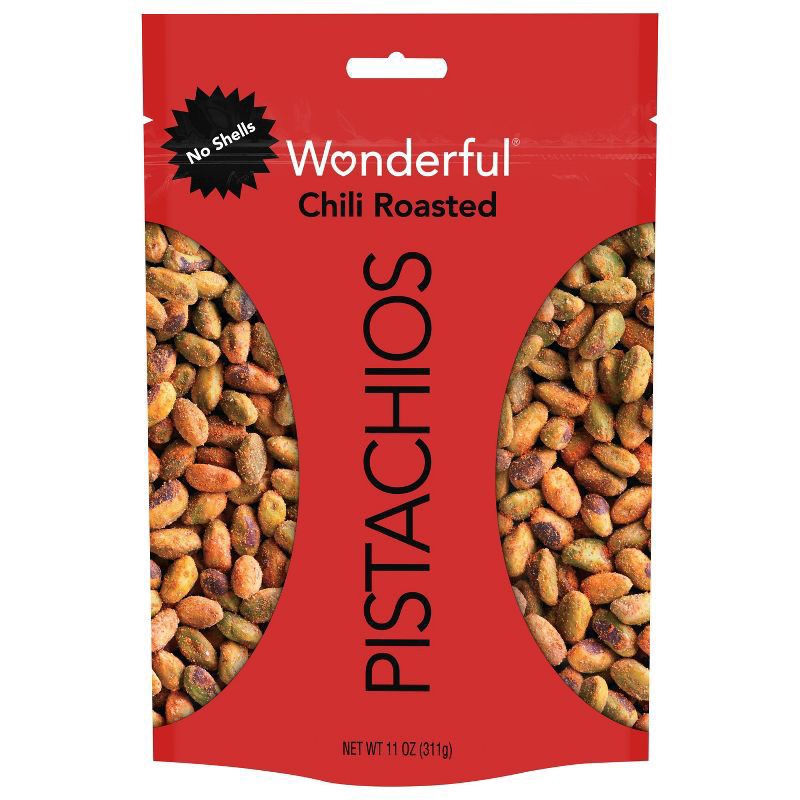 slide 1 of 3, Wonderful Pistachios No Shells Chili Roasted Pistachios, 11 oz