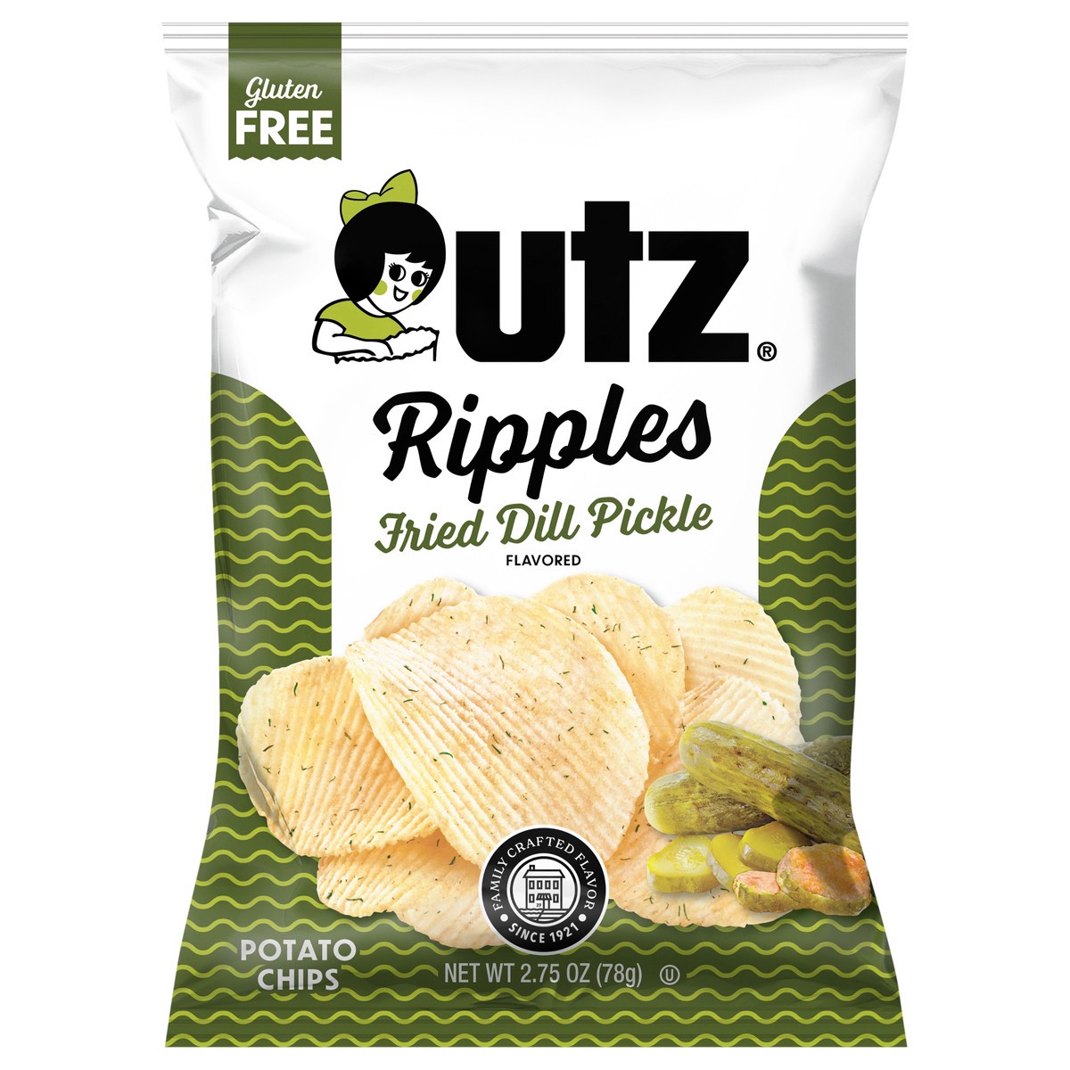 slide 1 of 7, Utz Dill Pickle Chips, 2.75 oz