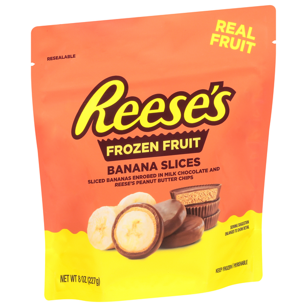 slide 1 of 1, Reese's Banana Slices with Peanut Butter and Milk Chocolate, 8 oz