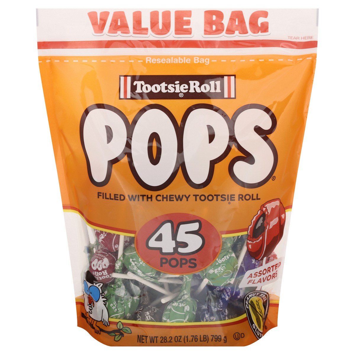 slide 1 of 9, Tootsie Roll Pops Value Bag, 45 ct