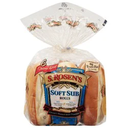 S. Rosen's Chicago Deli Style Soft Sub Rolls - 6 ea