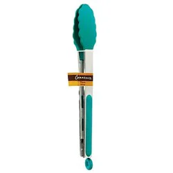 Cocinaware Silicone Tongs with Stainless Steel Handles – Aqua Blue