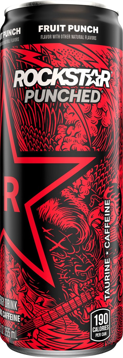 slide 8 of 10, Rockstar Punched Energy Drink Fruit Punch 12 Fl Oz Can, 12 fl oz