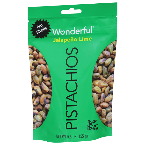 slide 1 of 1, Wonderful Pistachios, No Shells Jalapeño Lime Flavored Nuts, 5.5 Ounce Bag, 5.5 oz