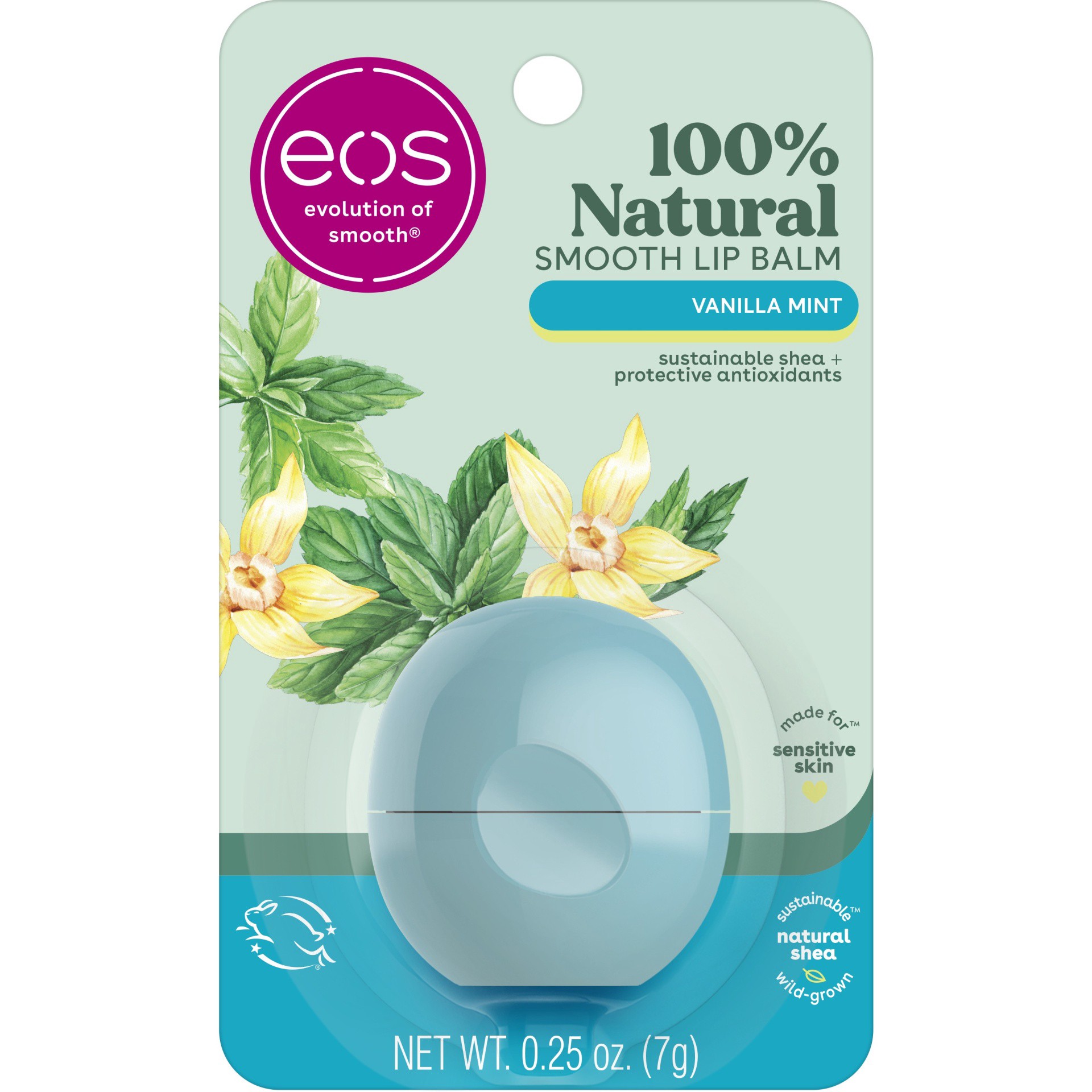 slide 1 of 4, eos 100% Natural Lip Balm - Vanilla Mint - 0.25oz, 0.25 oz