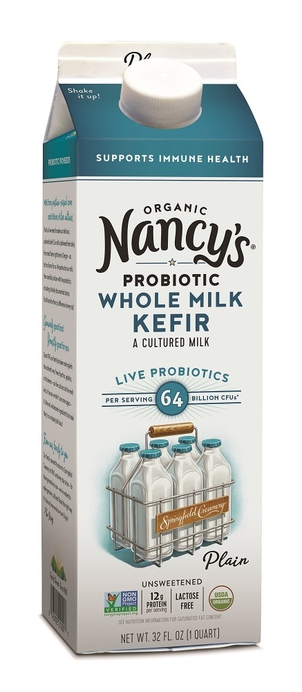 slide 1 of 1, Nancy's Organic Probiotic Plain Whole Milk Kefir, 32 fl oz