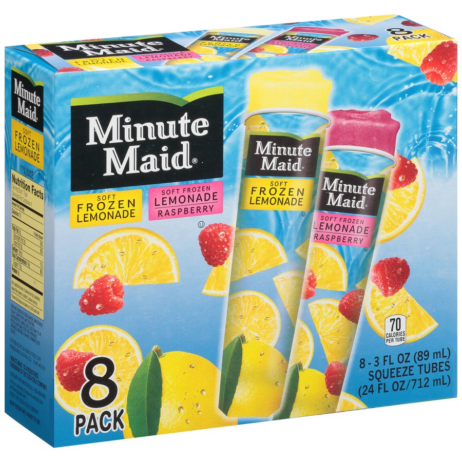 slide 2 of 8, Minute Maid Lemonade/Raspberry Lemonade Squeeze Tubes 8 - 3 fl oz Tubes, 8 ct