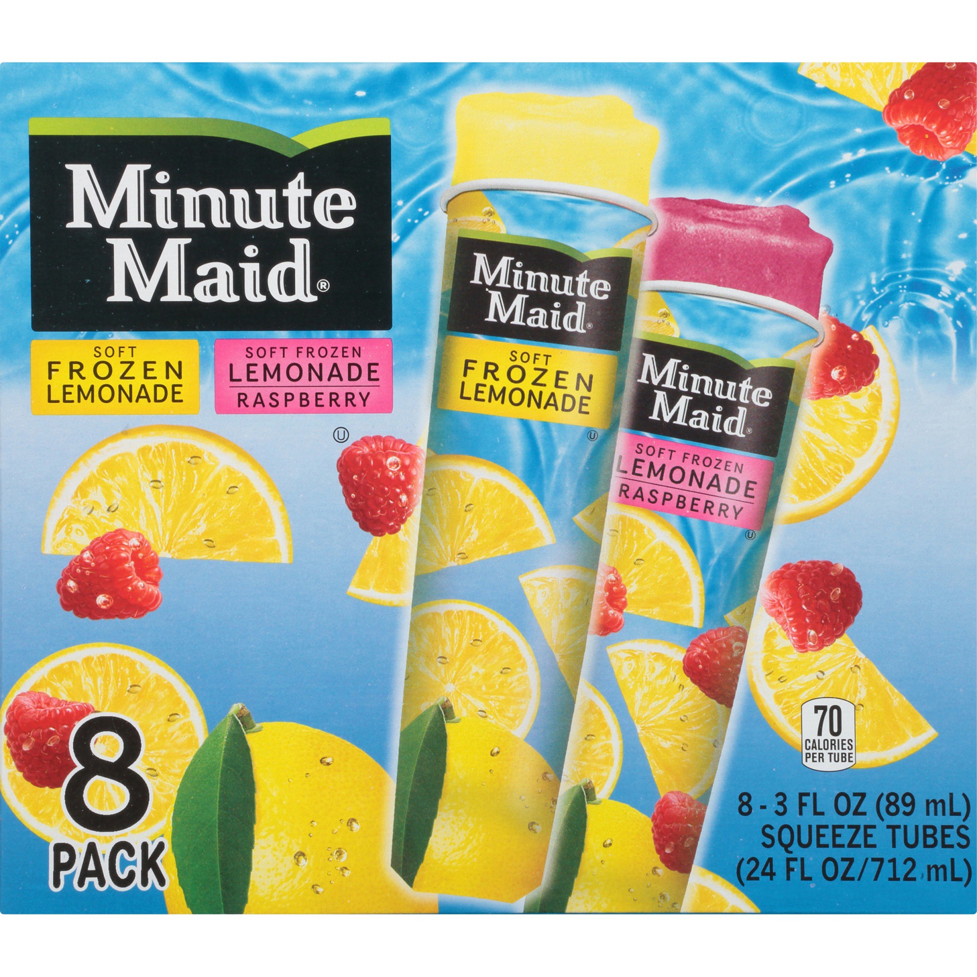 slide 6 of 8, Minute Maid Lemonade/Raspberry Lemonade Squeeze Tubes 8 - 3 fl oz Tubes, 8 ct