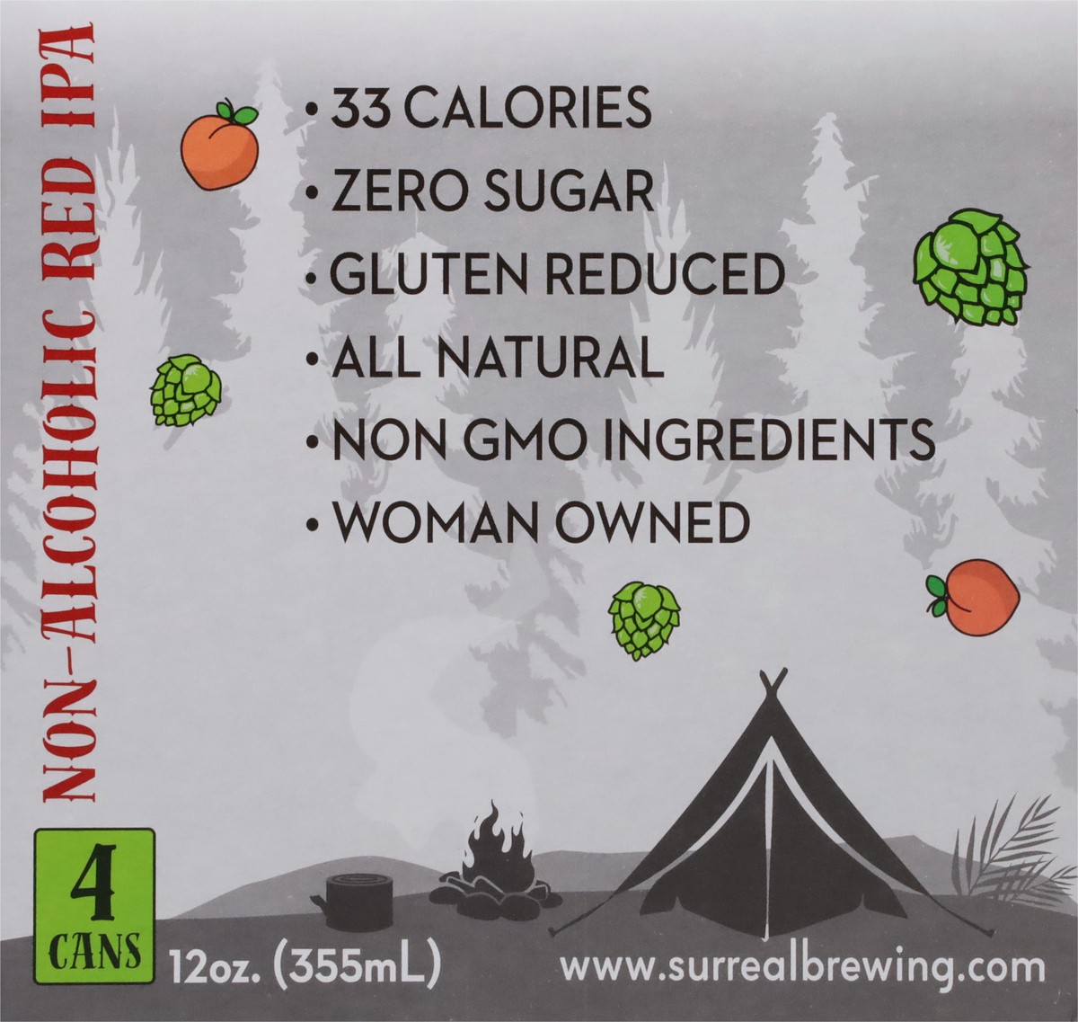 slide 3 of 13, Surreal Brewing Company Red IPA Non Alcoholic Chandelier Beer 4 - 12 oz Cans, 4 ct; 12 oz