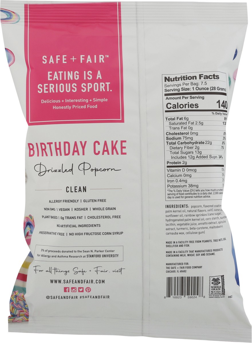slide 6 of 9, The Safe + Fair Food Company Kettle Popped Birthday Cake Drizzled Popcorn 7.5 oz, 7.5 oz