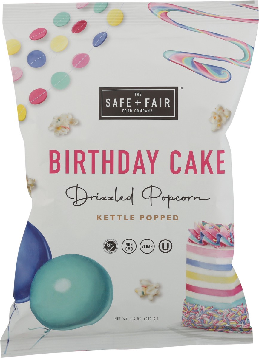 slide 7 of 9, The Safe + Fair Food Company Kettle Popped Birthday Cake Drizzled Popcorn 7.5 oz, 7.5 oz