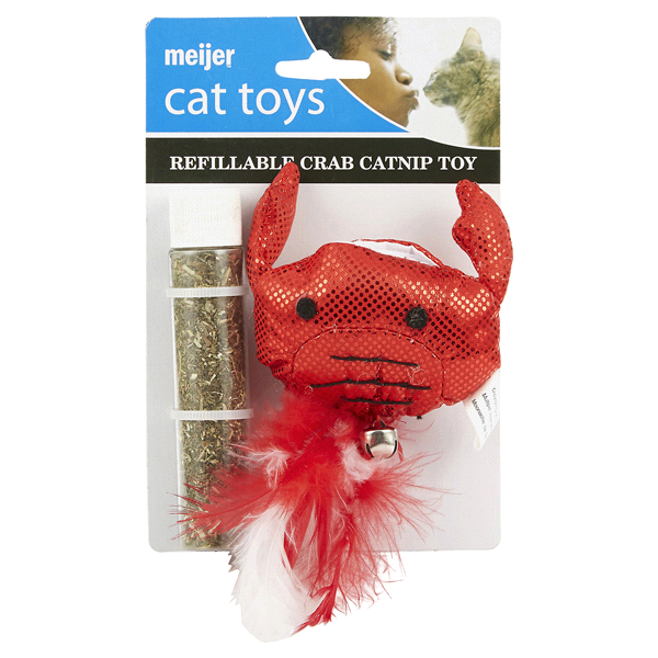 slide 1 of 1, Meijer Catnip Crab with Feather Cat Toy, 1 ct