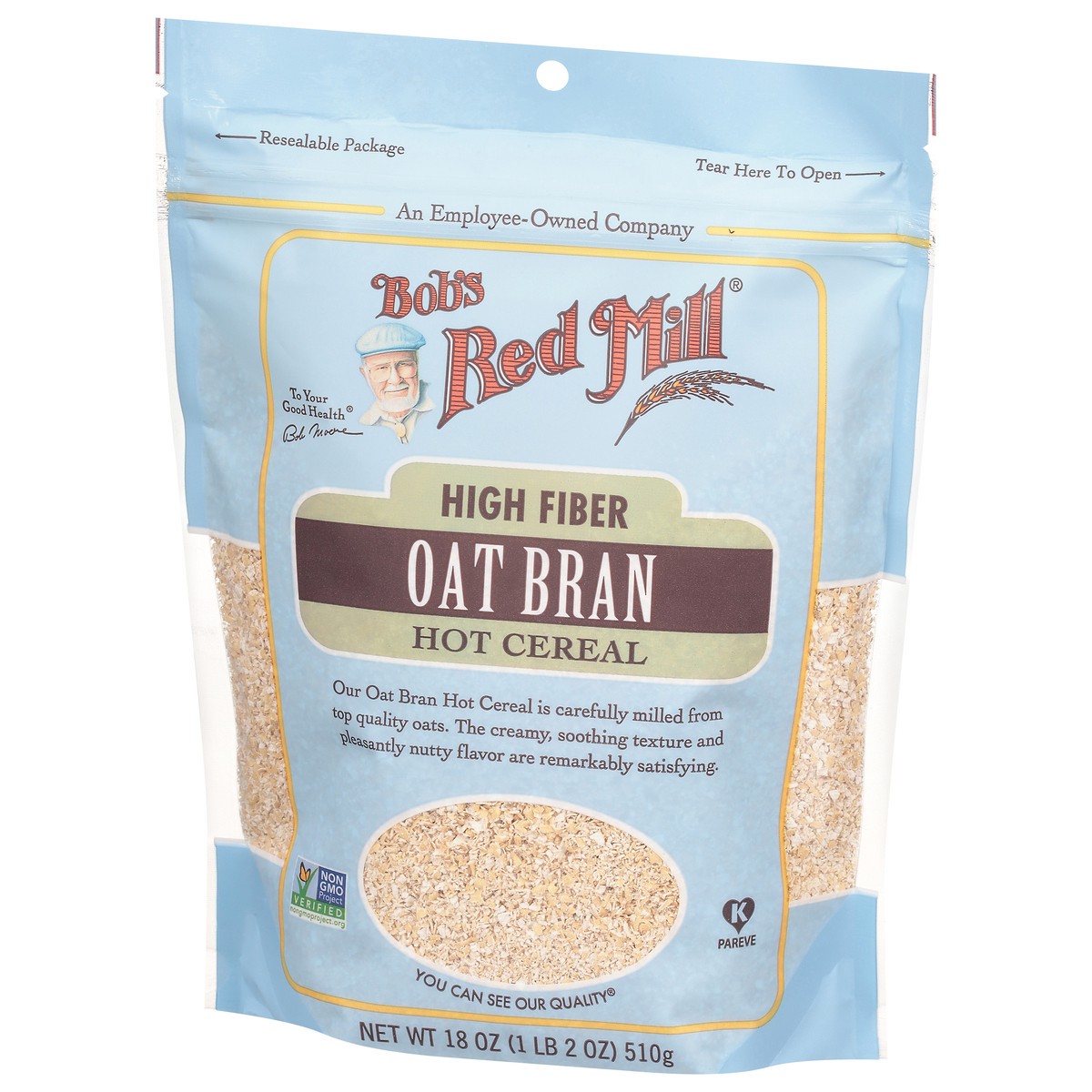 slide 8 of 9, Bob's Red Mill High Fiber Oat Bran Hot Cereal 18 oz, 18 oz