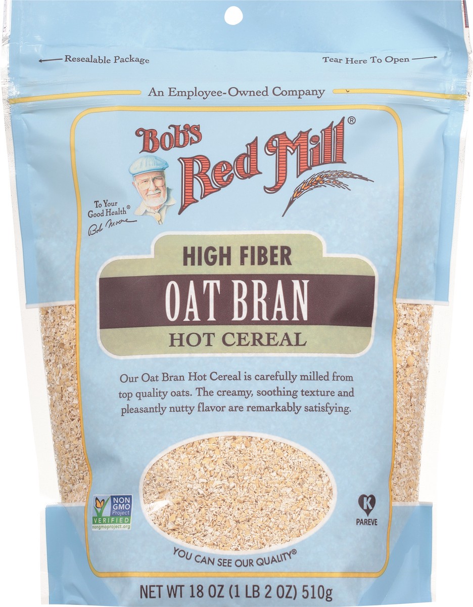 slide 5 of 9, Bob's Red Mill High Fiber Oat Bran Hot Cereal 18 oz, 18 oz