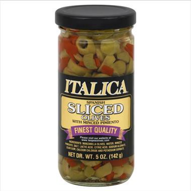 slide 1 of 1, Italica Olives, Sliced, Spanish, 5 oz