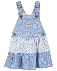 Oshkosh Baby Floral Print Tiered Jumper Dress Blue 18M