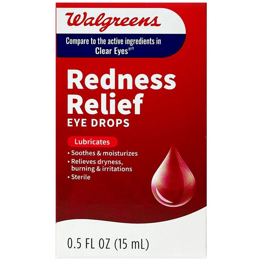 slide 1 of 3, Walgreens Redness Relief Eye Drops, 0.5 fl oz