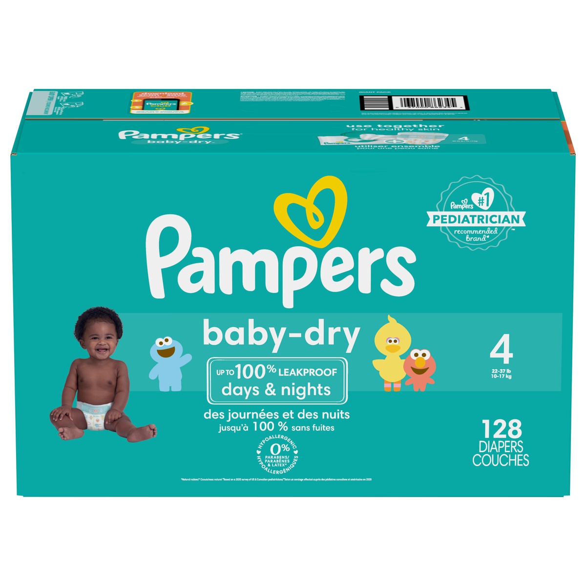 slide 1 of 3, Pampers Baby-Dry Diapers Size 4, 128 ct