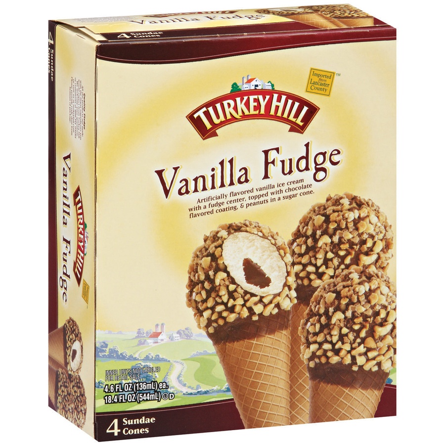 slide 2 of 3, Turkey Hill Sundae Cone Vanilla Fudge, 18.4 fl oz