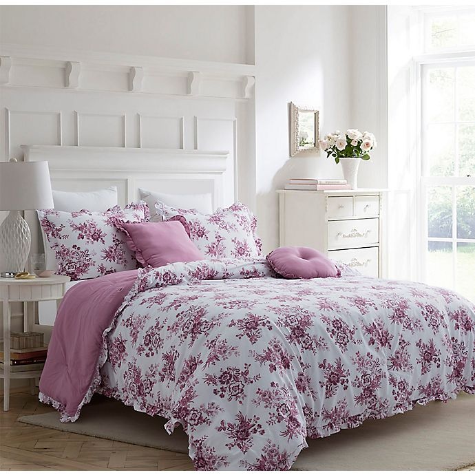 slide 1 of 3, Carole Hochman Damask Full/Queen Comforter Set - Pink Multi, 5 ct