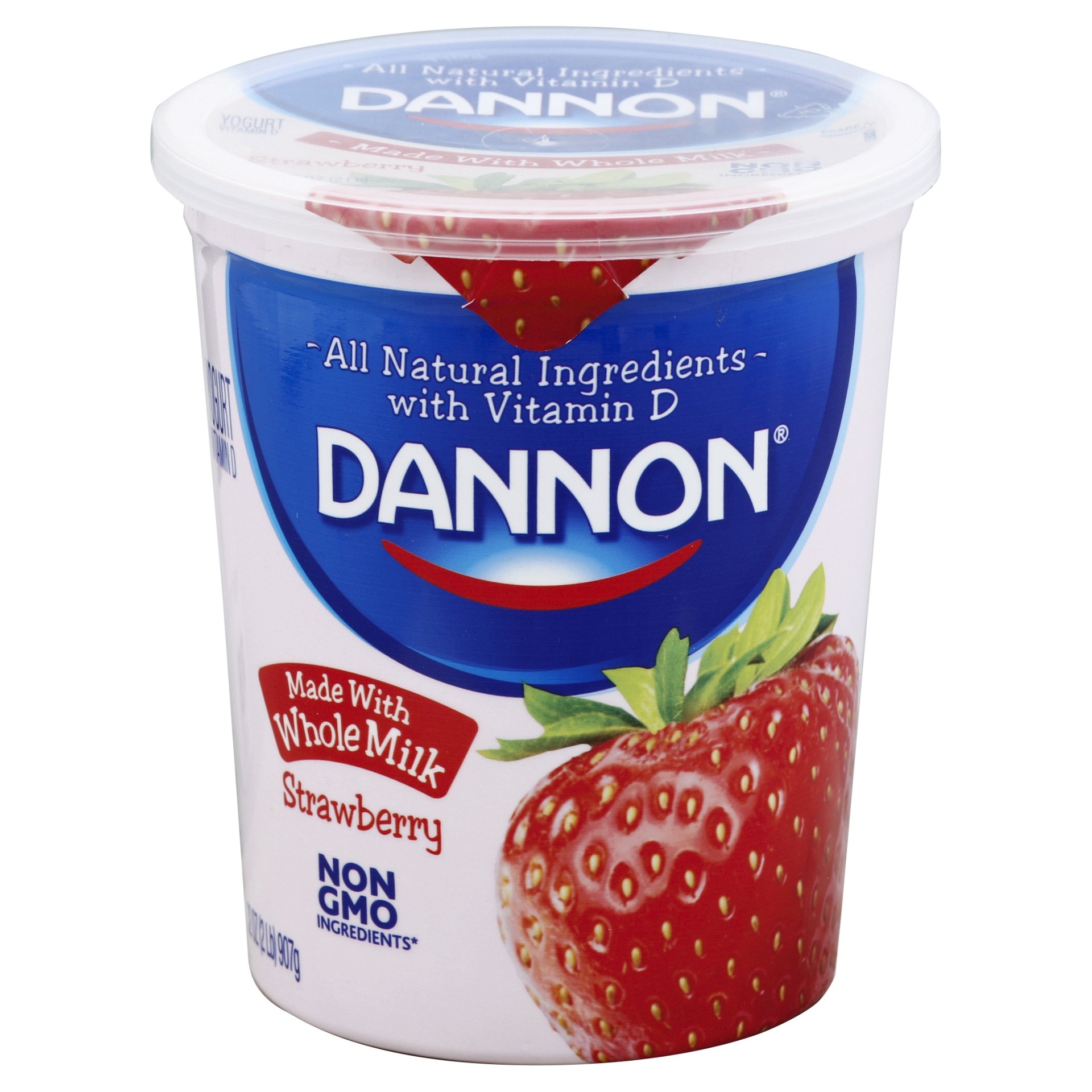 slide 1 of 5, Dannon All Natural Strawberry Whole Milk Yogurt, 32 oz