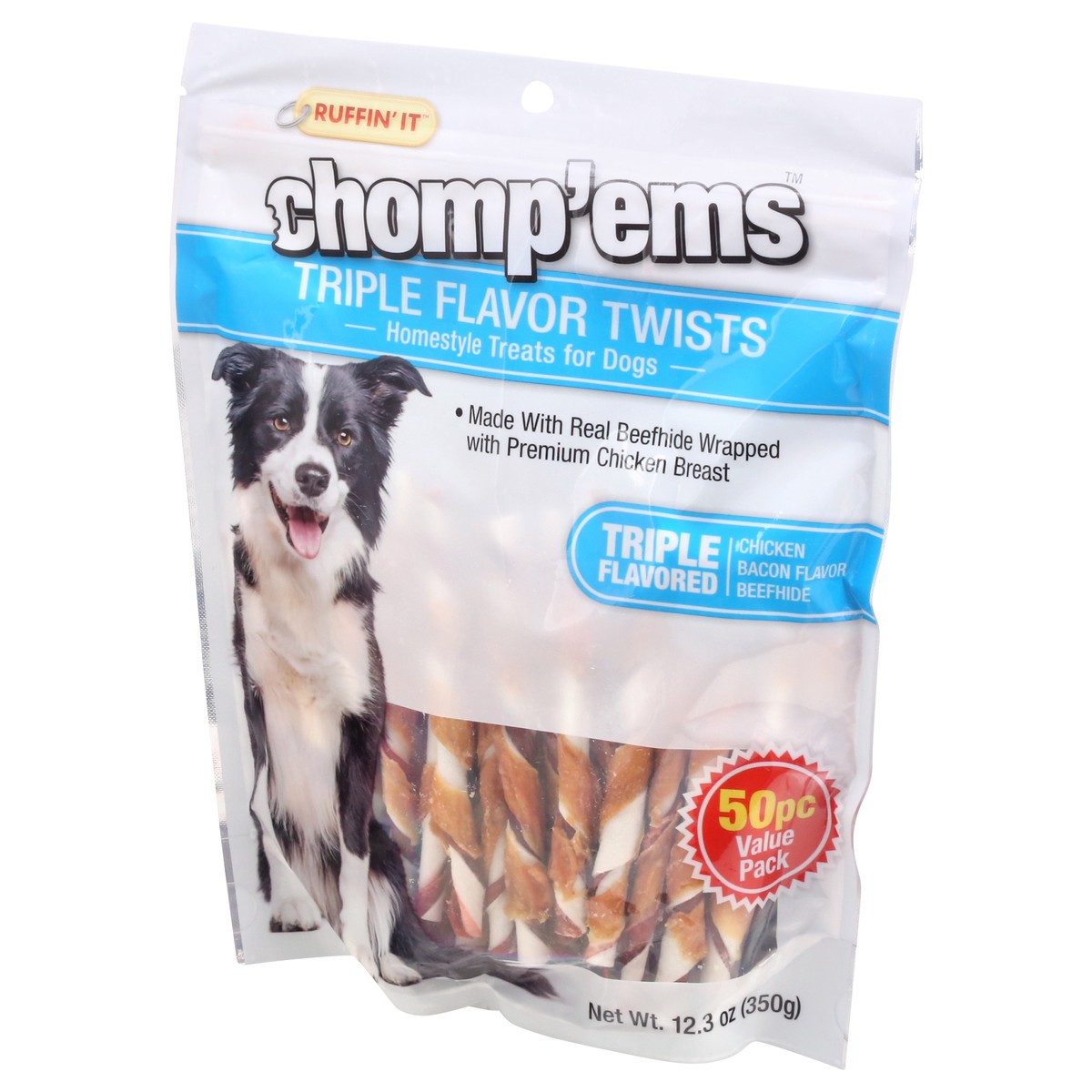 slide 5 of 9, Ruffin' It Chompems Twists Triple Flavor - 50 CT, 50 ct