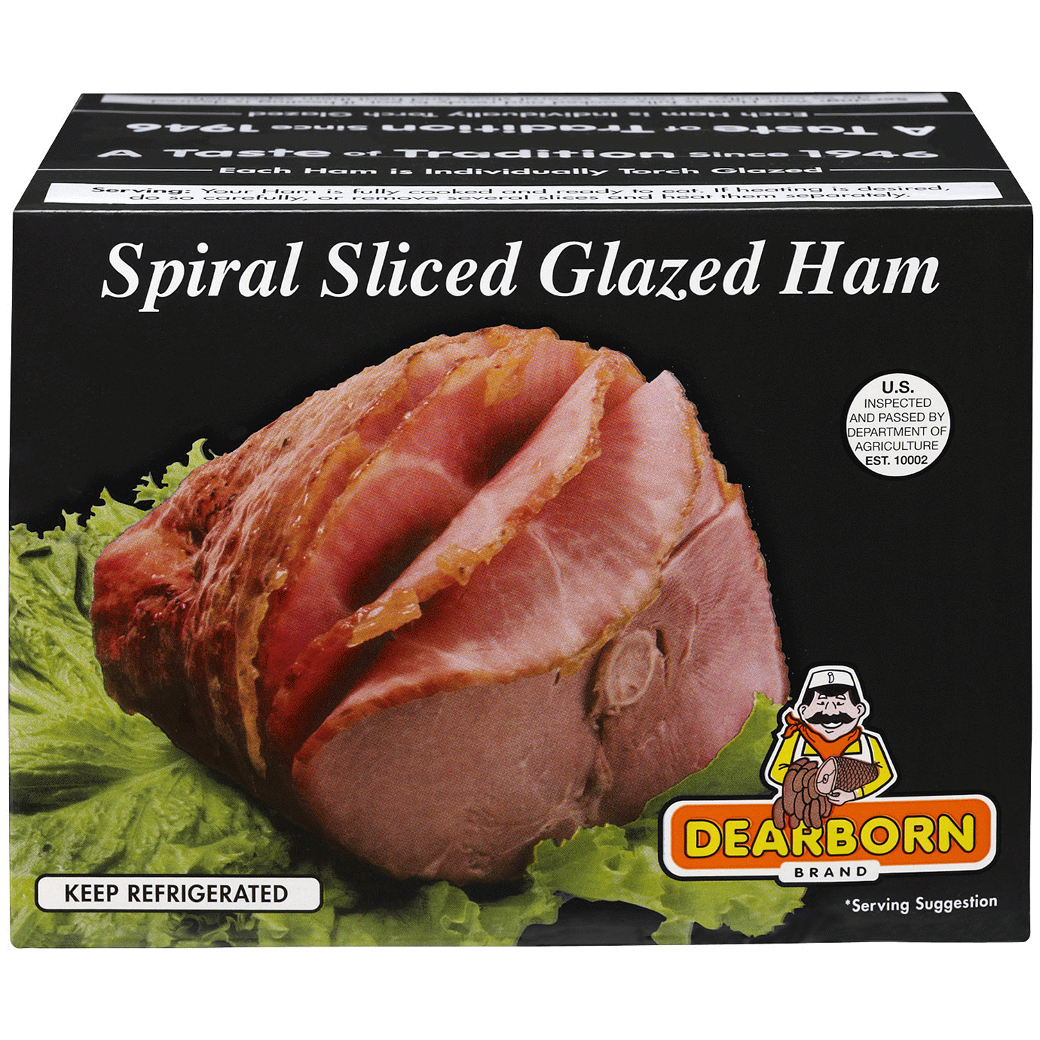 slide 1 of 1, Dearborn Spiral Sliced Glazed Half Ham, per lb
