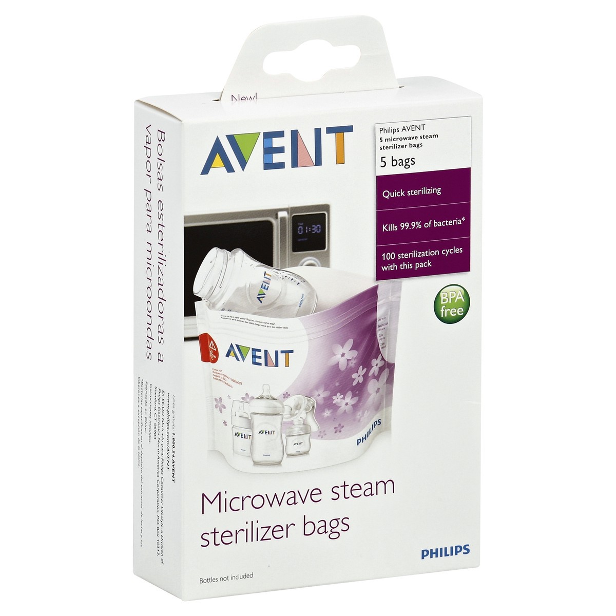 slide 3 of 6, Avent Microwave Steam Sterilizer Bags 5 ea, 5 ct