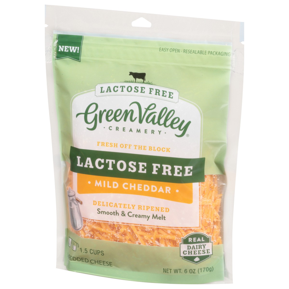 slide 12 of 13, Green Valley Creamery Lactose Free Mild Cheddar Shredded Cheese 6 oz, 1 ct