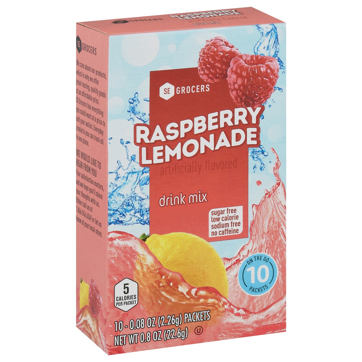 slide 9 of 9, SE Grocers Rasp Lemonade Drk Mx - 10 ct, 10 ct