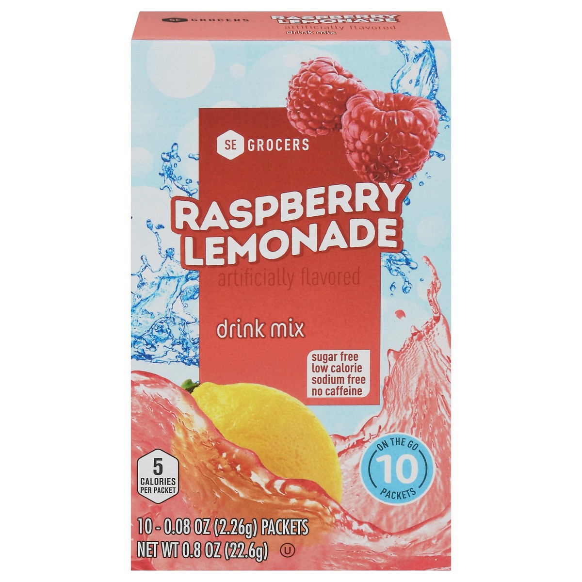 slide 1 of 9, SE Grocers Rasp Lemonade Drk Mx - 10 ct, 10 ct