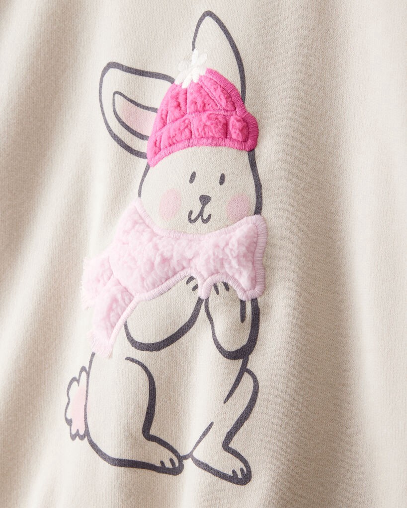 slide 2 of 3, Carters Toddler Girl Bunny French Terry Long-Sleeve Pullover Sweatshirt - Cream Beige 2T, 1 ct