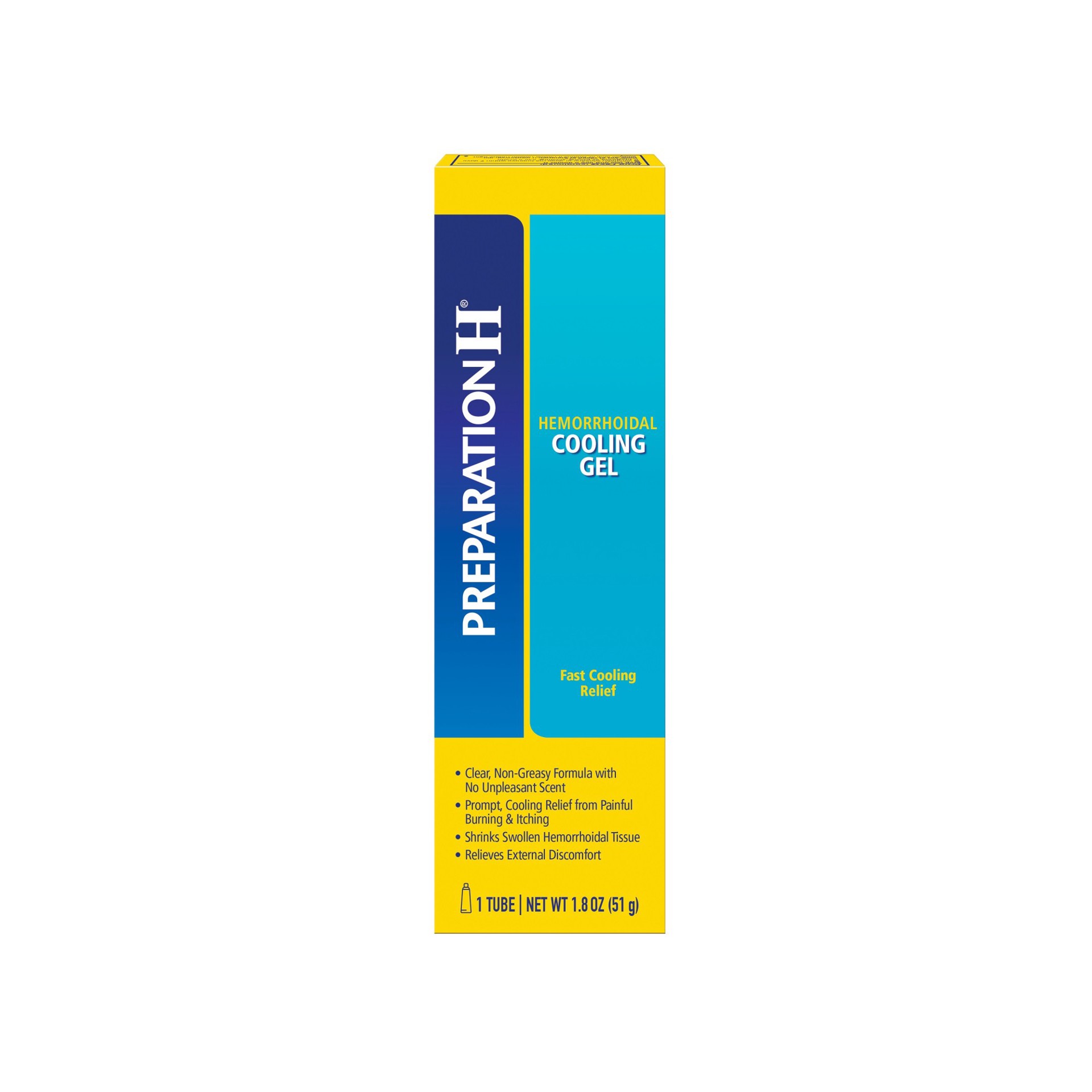 slide 1 of 6, PREPARATION H Hemorrhoid Symptom Treatment Cooling Gel, Fast Discomfort Relief with Vitamin E and Aloe, Tube (1.8 Ounce), 1.8 oz