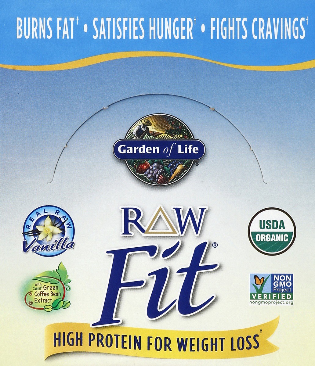 slide 2 of 4, Garden of Life Protein Powder Raw Fit Vanilla Packets, 15 oz