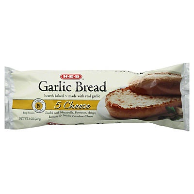 slide 1 of 1, H-E-B Five Cheese Garlic Bread, 8 oz