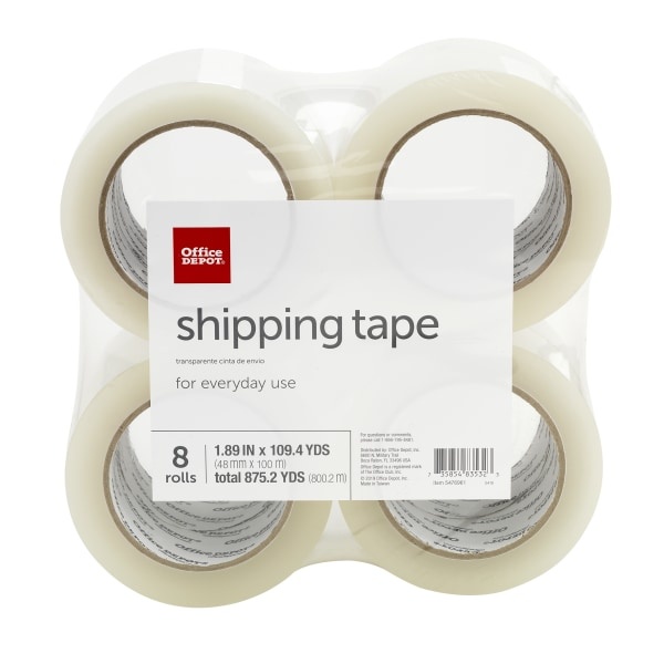 Office Depot Brand Shipping Tape., Clear, Pack Of 8 Rolls 8 ct | Shipt