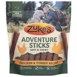 Zuke's Adventure Sticks Soft & Chewy Chicken & Turkey Recipe Treats for Dogs - 6 oz