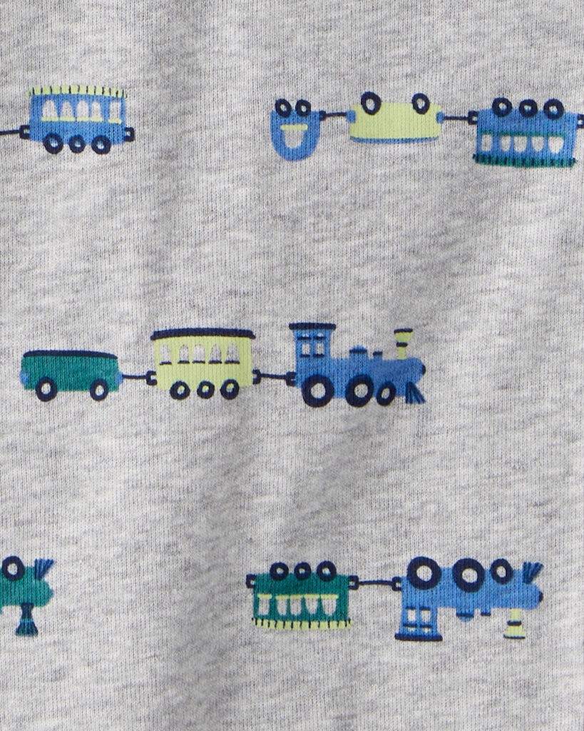 slide 2 of 6, Carters Baby Boy 5-Pack Train Multipack Bodysuits - Green/Blue Cream/Grey/Green/Navy NB, 1 ct