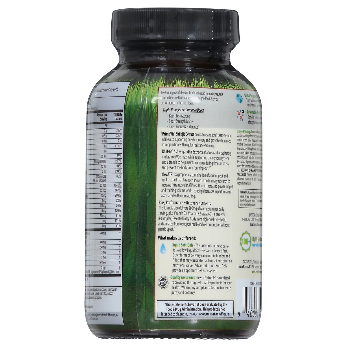 slide 8 of 14, Irwin Naturals Strength Size Testosterone UP 60 Liquid Soft-gels, 1 ct