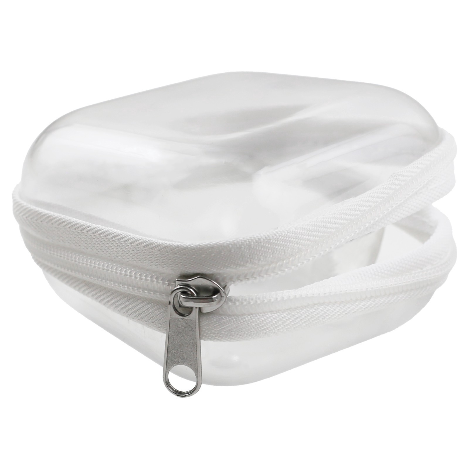 slide 3 of 3, Everything Mary Clear Bubble Case With White Zipper, 3.75 in x 3.75 in x 2.38 in