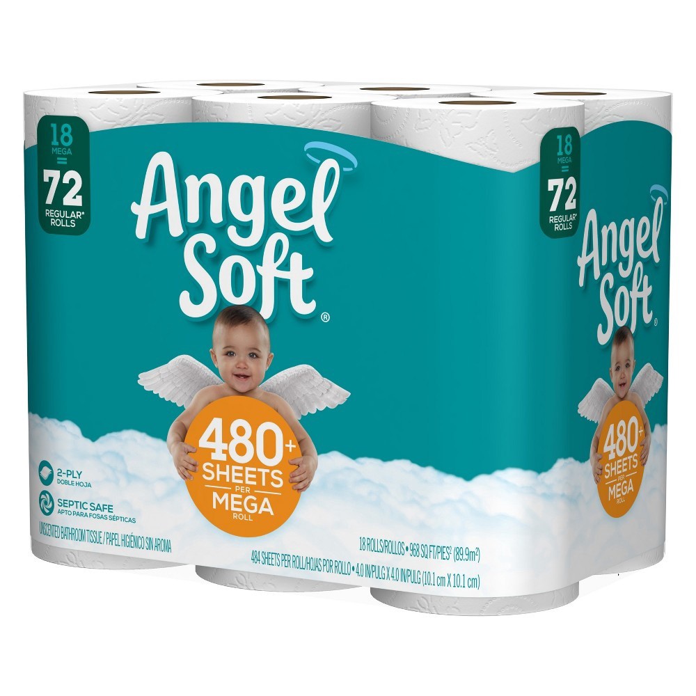 slide 12 of 12, Angel Soft Mega Roll Bath Tissue, 18 ct