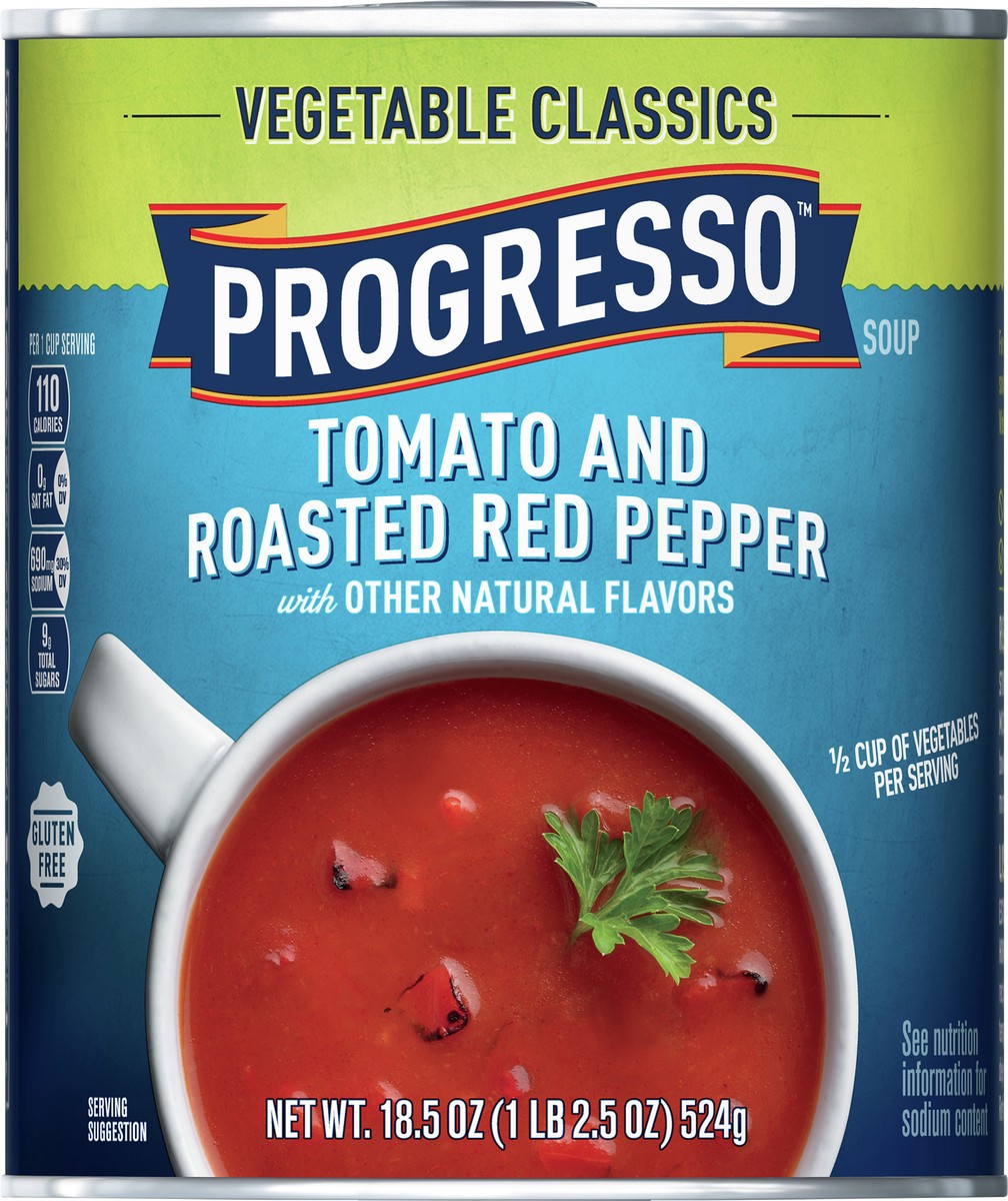 slide 11 of 13, Progresso Vegetable Classics Tomato and Roasted Red Pepper Soup 18.5 oz, 18.5 oz