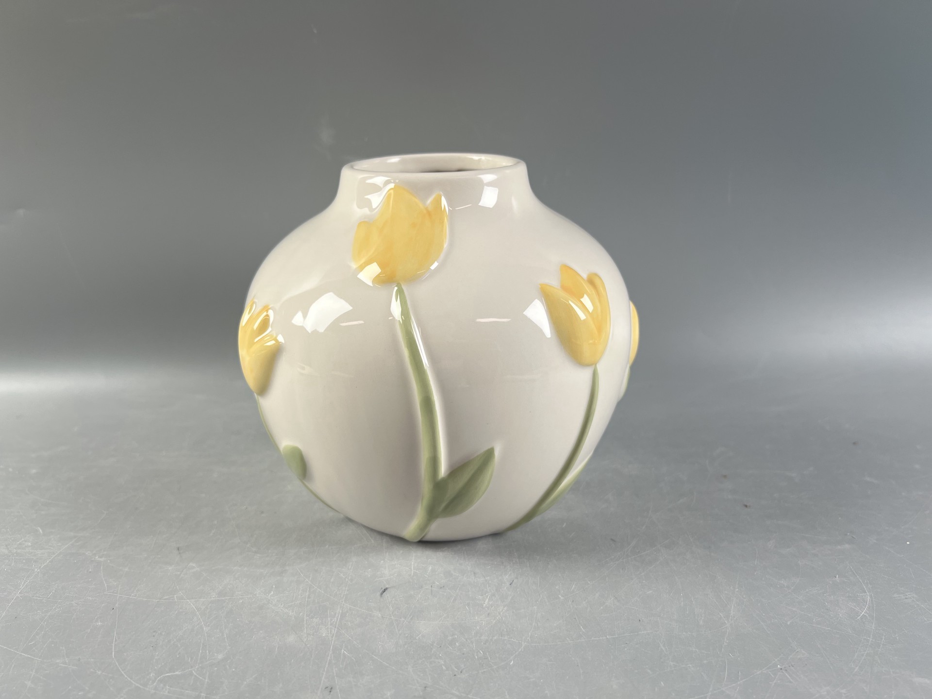 slide 4 of 5, 6" Yellow Tulip Ceramic Vase By Ashland, 6.2 in x 6.2 in x 5.4 in