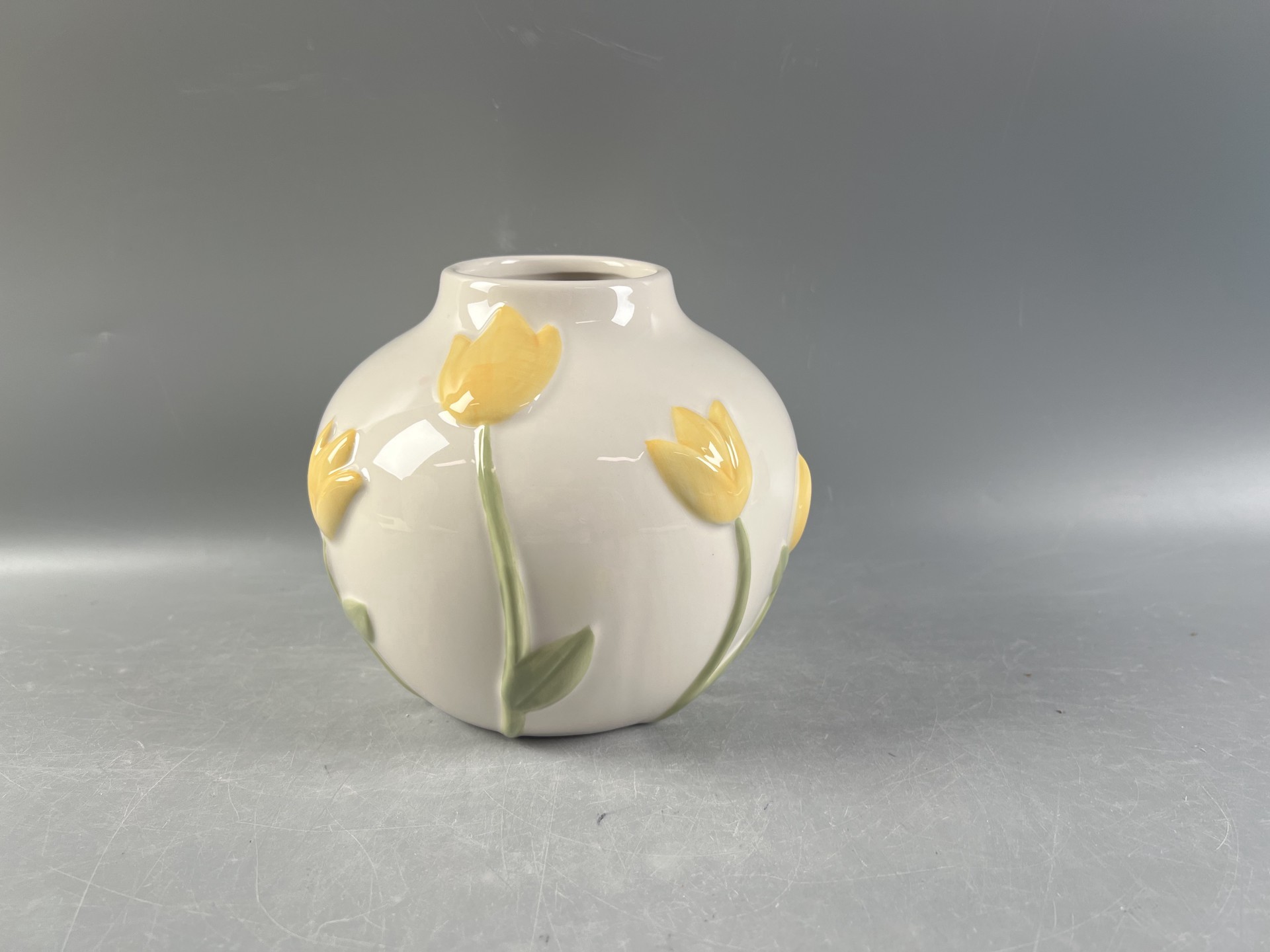 slide 2 of 5, 6" Yellow Tulip Ceramic Vase By Ashland, 6.2 in x 6.2 in x 5.4 in