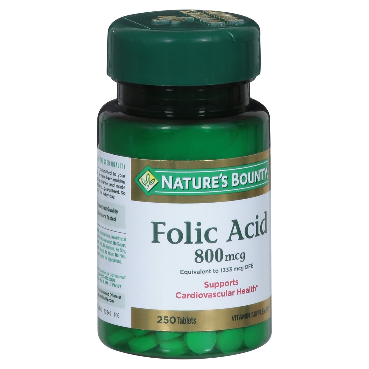 slide 8 of 9, Nature's Bounty Folic Acid 800mcg, 250 ct