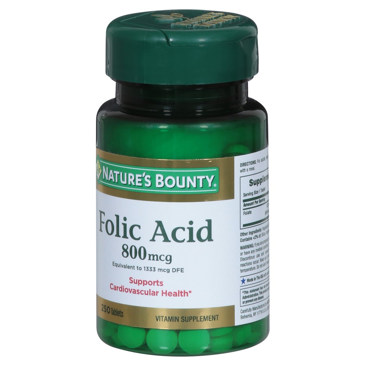 slide 7 of 9, Nature's Bounty Folic Acid 800mcg, 250 ct